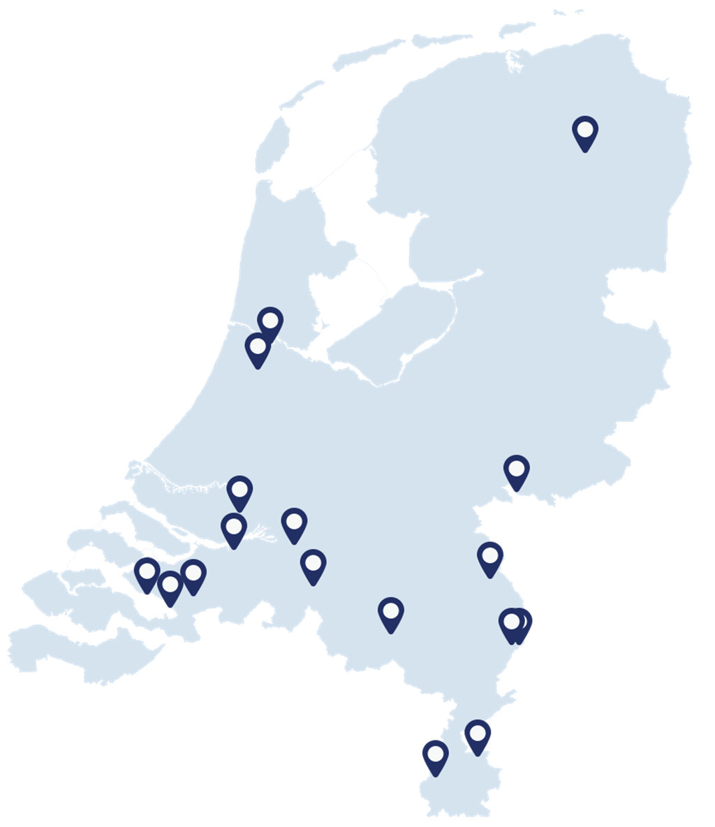 blue map of Netherlands